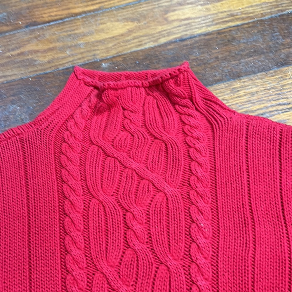 Pendleton Pullover Red Cotton Turtleneck Sweater … - image 7